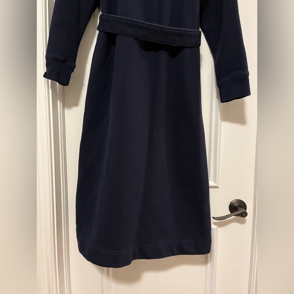 Land’ End Women’s Size Large Navy Blue Serious Sweats Fleece Lined Bathrobe Robe - Picture 9 of 11